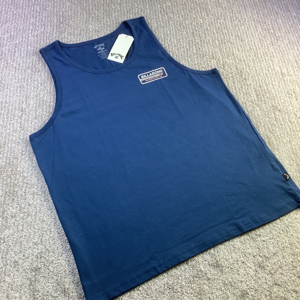 Billabong Mens Walled Premium Tank Top Blue Graphic Sleeveless Tee Size XL NWT